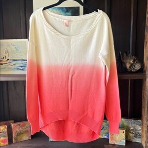 Victoria's Secret White and Pink Ombre Sweater